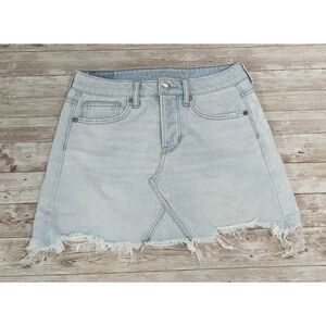 American Eagle Outfitters Womens Size 0 Blue Cut Off Mini A Line Denim Skirts